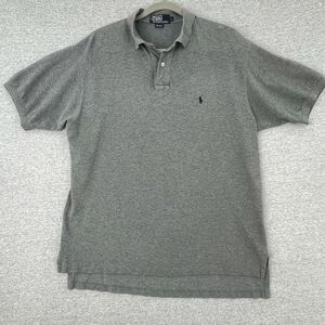 Ralph Lauren Polo Shirt Mens Large Gray Short Sleeve Collar Casual Classic Pony